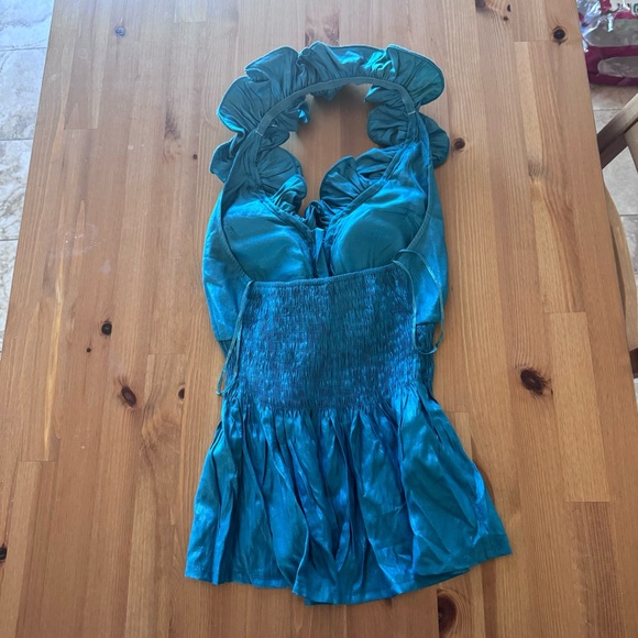 Y2K Ruched Ruffle Blouse - Picture 4 of 7